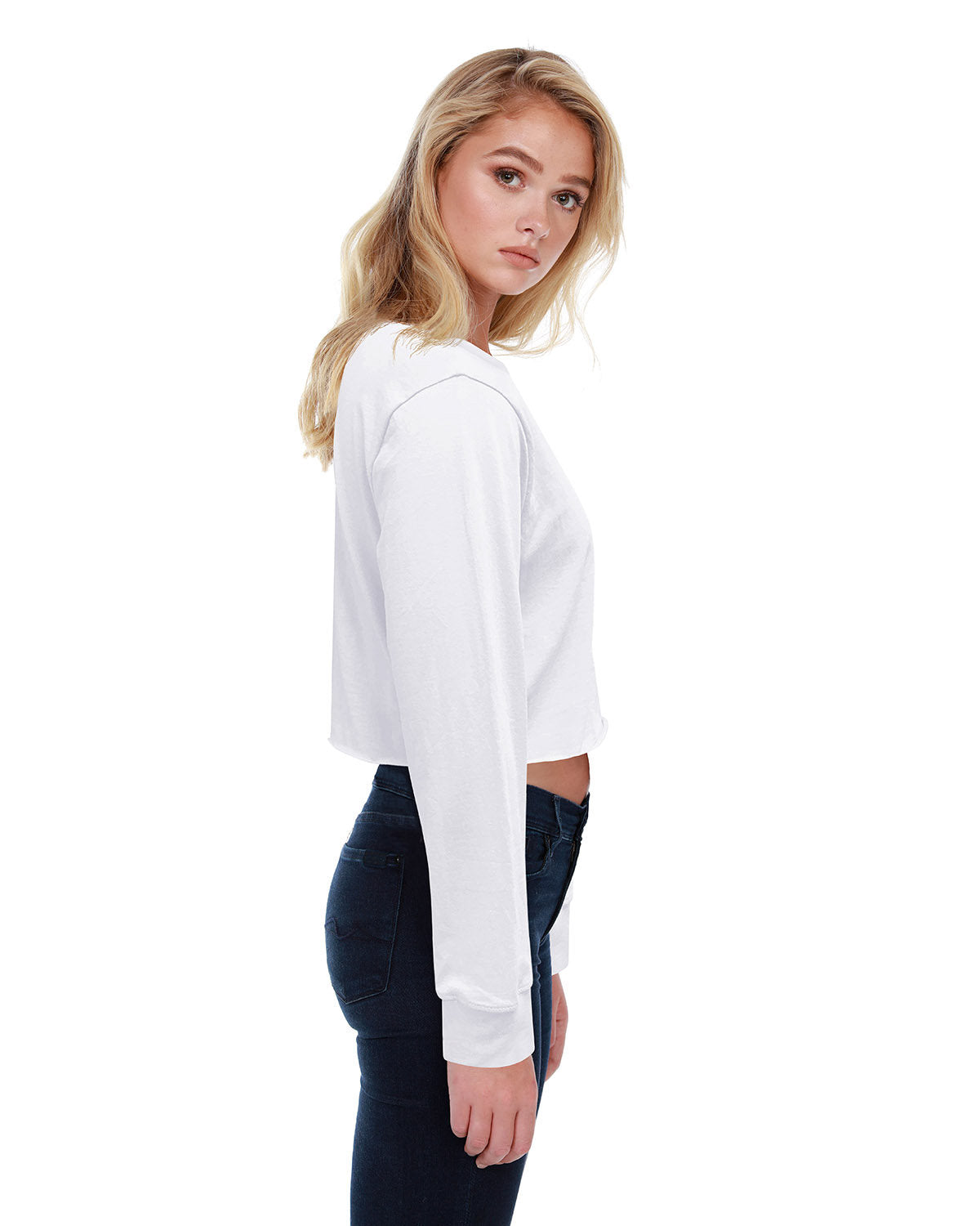 Ladies' Long-Sleeve Crop Boyfriend T-Shirt