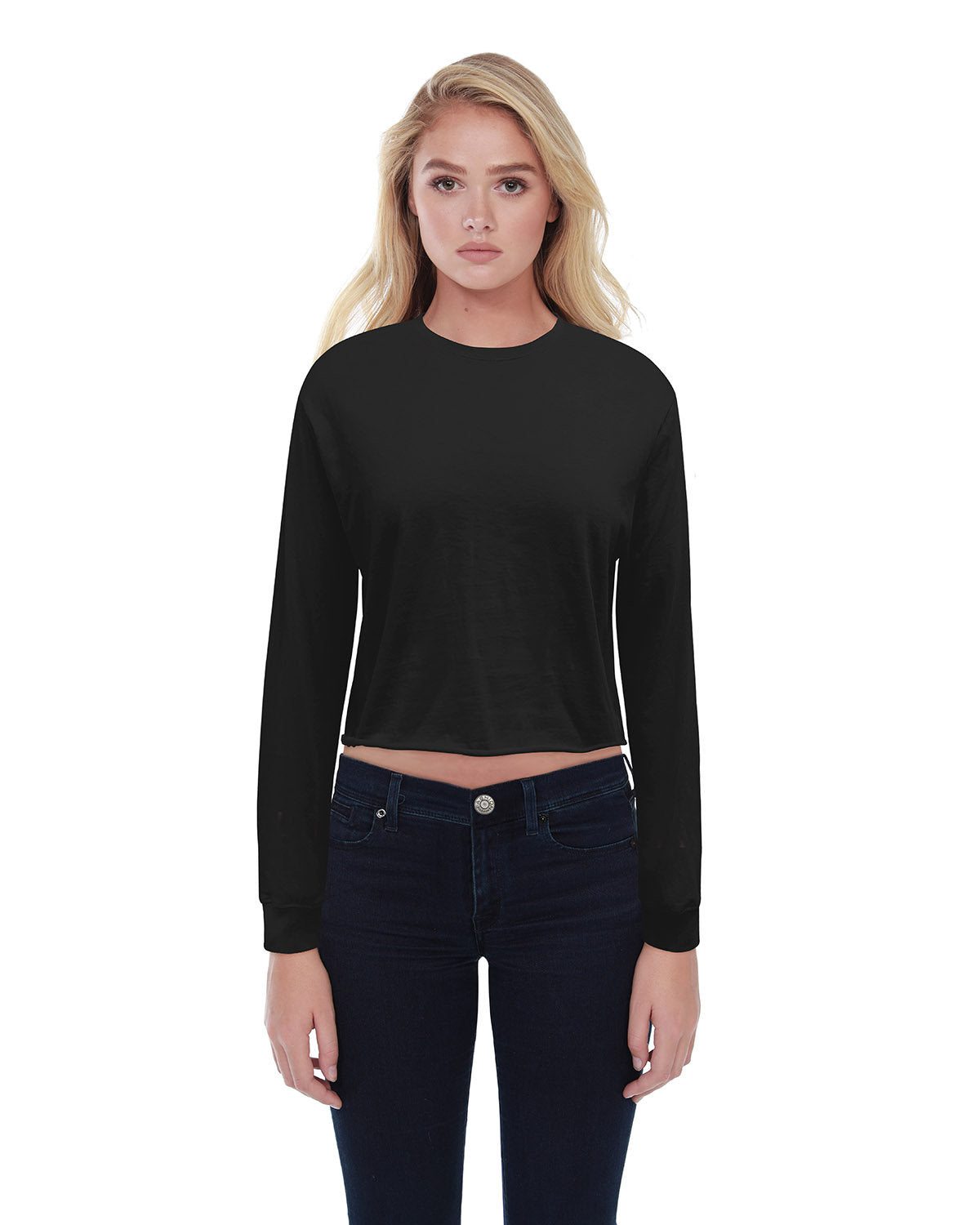 Ladies' Long-Sleeve Crop Boyfriend T-Shirt