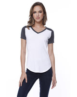 Ladies' CVC Varsity V-Neck T-Shirt