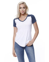 Ladies' CVC Varsity V-Neck T-Shirt