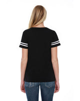 Ladies' CVC Striped Varsity T-Shirt