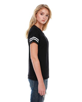 Ladies' CVC Striped Varsity T-Shirt