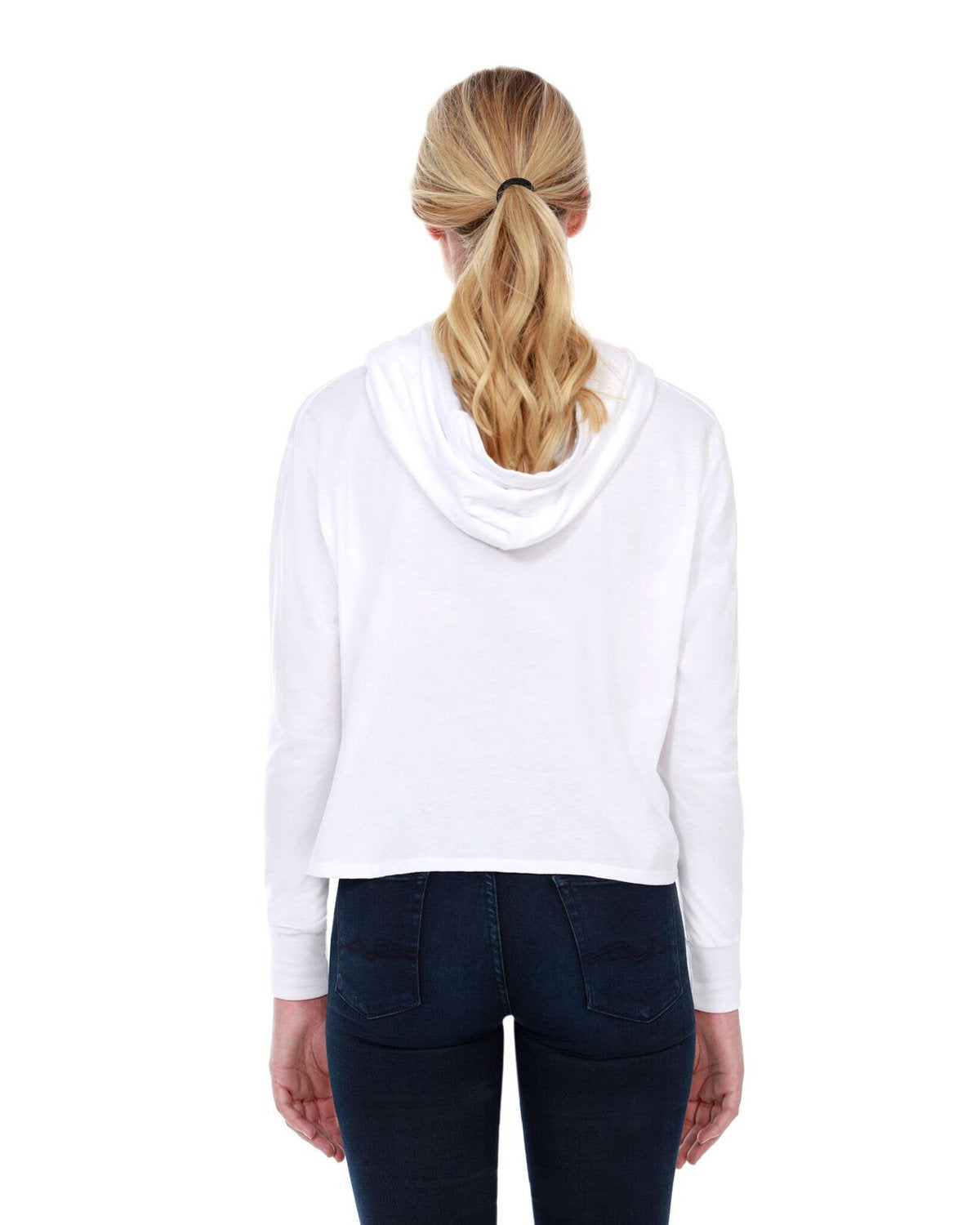 Ladies' CVC Cropped Hoodie T-Shirt