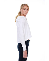 Ladies' CVC Cropped Hoodie T-Shirt