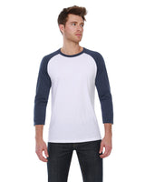 Men's CVC Three-Quarter Sleeve Raglan