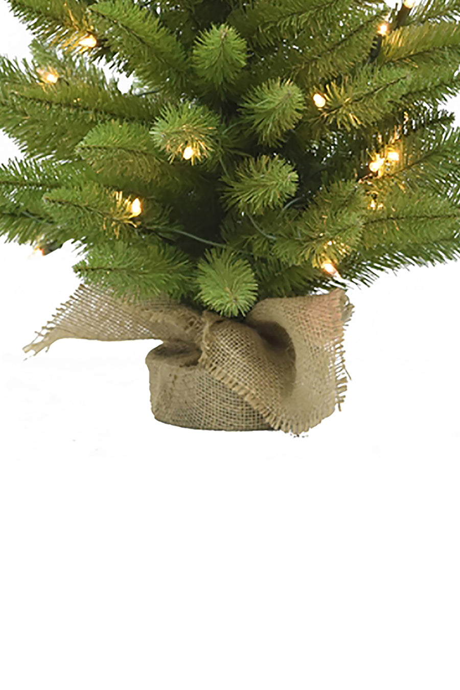 3' Prelit Tabletop Christmas Tree with Burlap Base