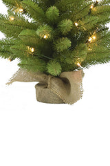 3' Prelit Tabletop Christmas Tree with Burlap Base