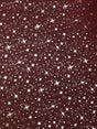 Red/Silver Stars Organza Polyester Fabric - Metallic Silver Foil Star Print, Sheer, 58/60" Width (1 Yard)