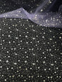Lilac/Silver Stars Polyester Organza Fabric - Metallic Silver Foil Star Stamped, Lilac/Silver, 58/60" Width
