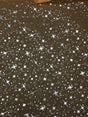 Orange/Silver Stars Polyester Organza Fabric - Metallic Silver Foil Star Print, Orange/Silver, 58/60" Width