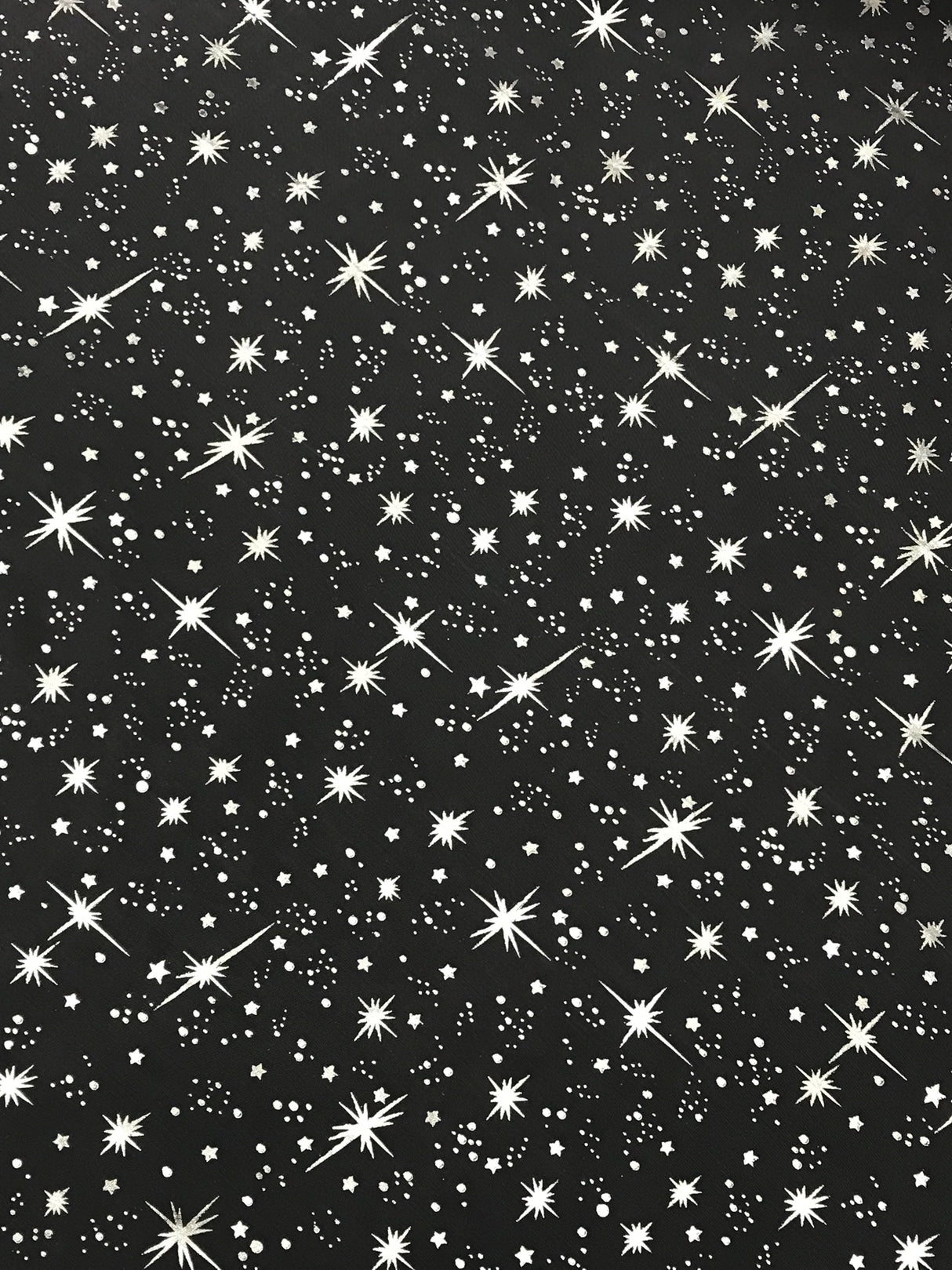 Pink/Silver Stars Polyester Organza Fabric - Metallic Silver Foil Star Print, Pink/Silver, 58/60" Width