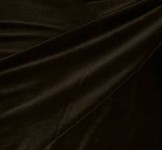 Steam Velour 100 Percent Polyester Fabric - Dark Brown, 58/60" Width