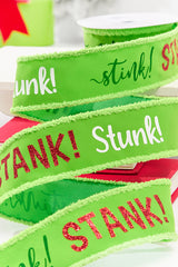 2.5" x 10 Yard Green Stink! Stank! Stunk! Velvet Storyville Ribbon