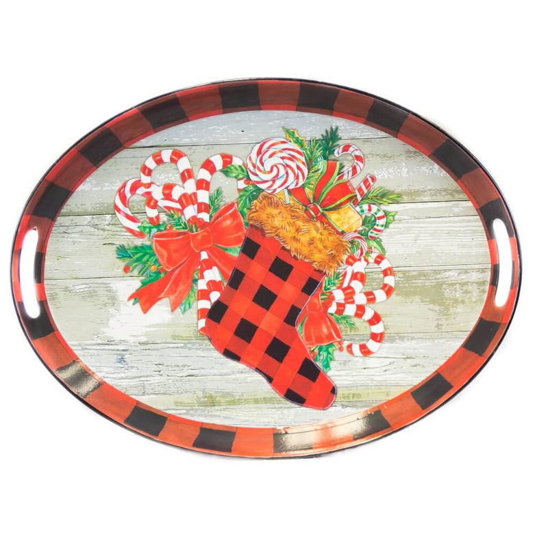 20.5” Metal Holiday Design Tray