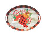 20.5” Metal Holiday Design Tray