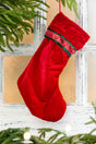 20" Red Velvet with Braided Cuff Stocking