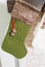 22" Sweater Knit Stocking w/ Faux Fur Cuff