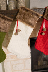 22" Sweater Knit Stocking w/ Faux Fur Cuff