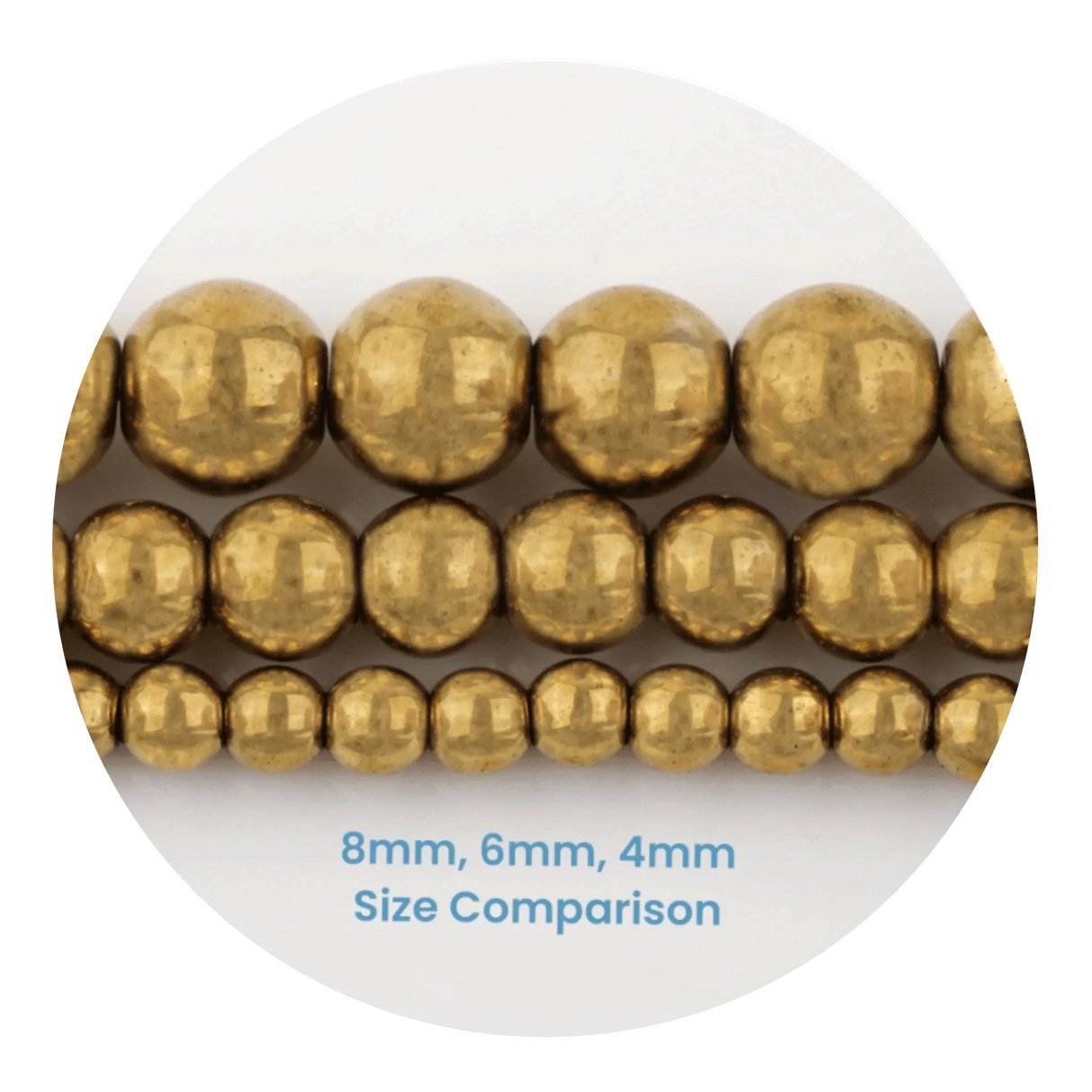 Stone String Beads - Metallic Gold (93 Beads - 4mm)
