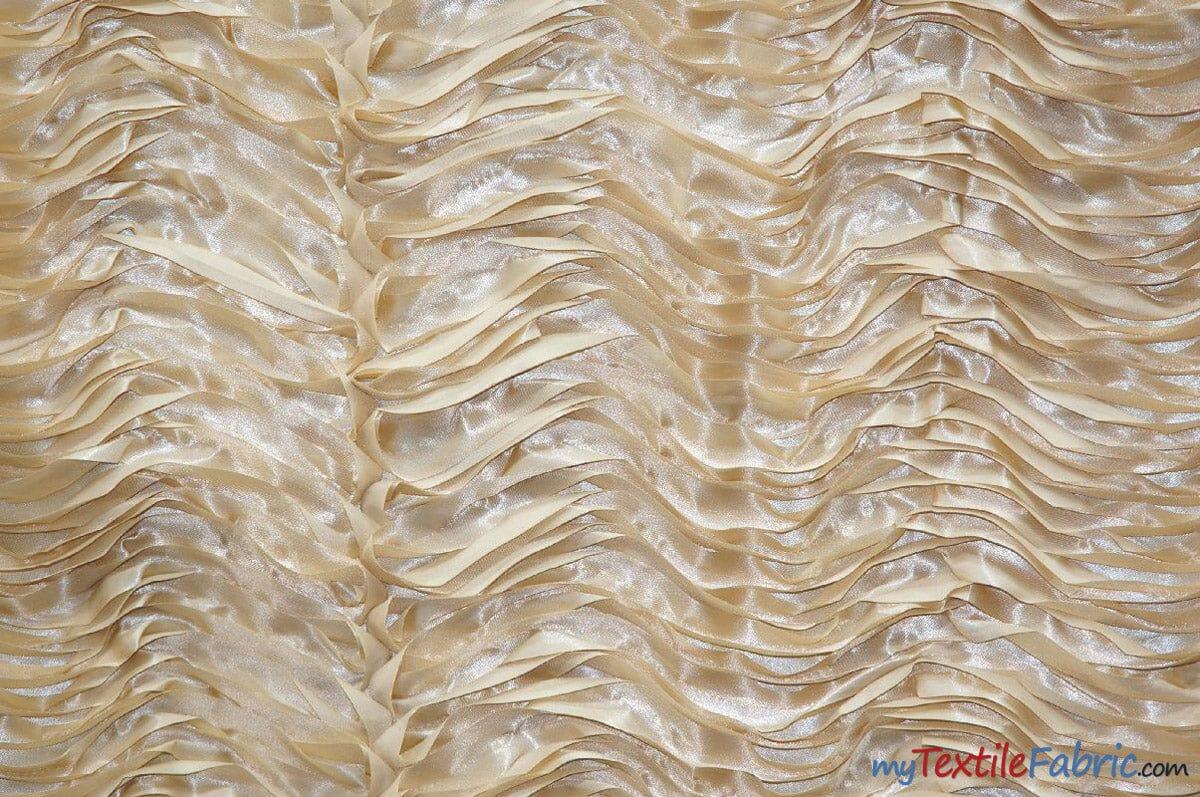 Australian Layered Puff Satin Fabric - 3D Layered Wave, Multiple Colors, 54" Width