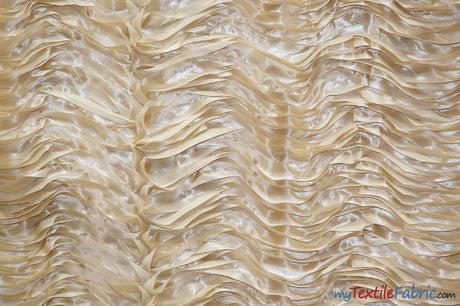Australian Layered Puff Satin Fabric - 3D Layered Wave, Multiple Colors, 54" Width