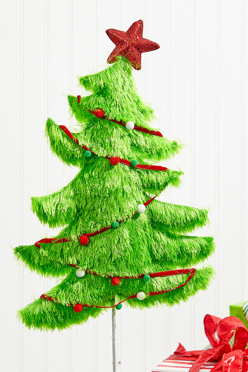 27" Furry Christmas Tree Pick