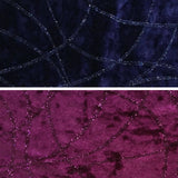 Glitter Strings On Velvet Stretch Fabric - Plum And Navy, Glitter Strand Design, 54"/58" Wide