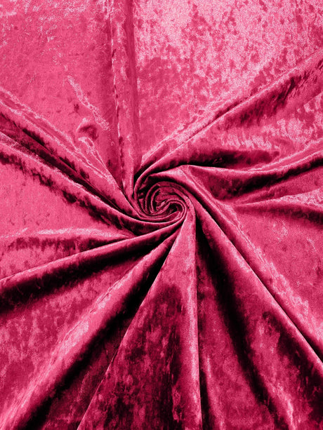 Stretch Crushed Velvet Polyester Spandex Fabric - Solid, 58/62" Width (1 Yard)