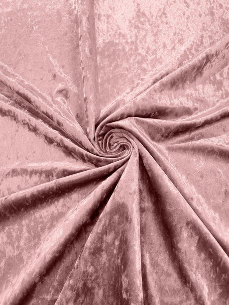 Stretch Crushed Velvet Polyester Spandex Fabric - Solid, 58/62" Width (1 Yard)