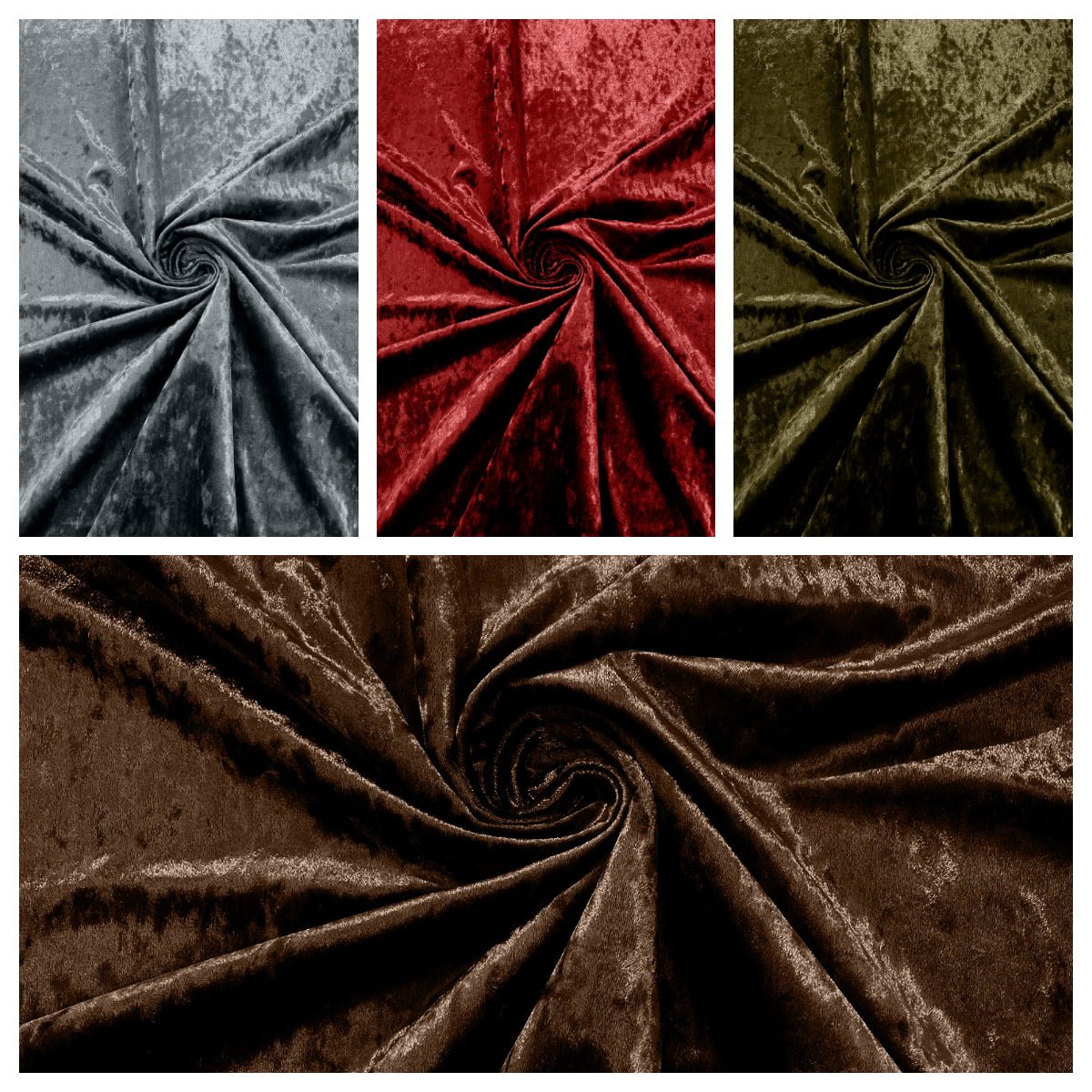 Stretch Crushed Velvet Polyester Spandex Fabric - Solid, 58/62" Width (1 Yard)