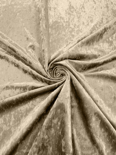 Stretch Crushed Velvet Polyester Spandex Fabric - Solid, 58/62" Width (1 Yard)