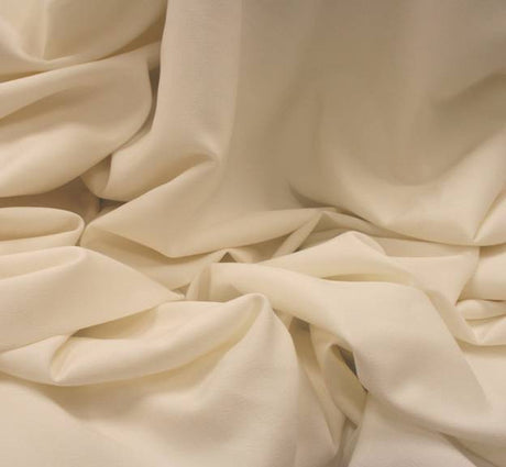 Stretch Tropical Ivory Polyester Rayon Spandex Fabric - Ivory, 57/58" Width