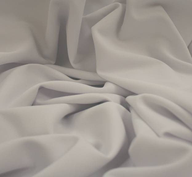 Stretch Tropical White Polyester Rayon Spandex Fabric - White, 57/58" Width