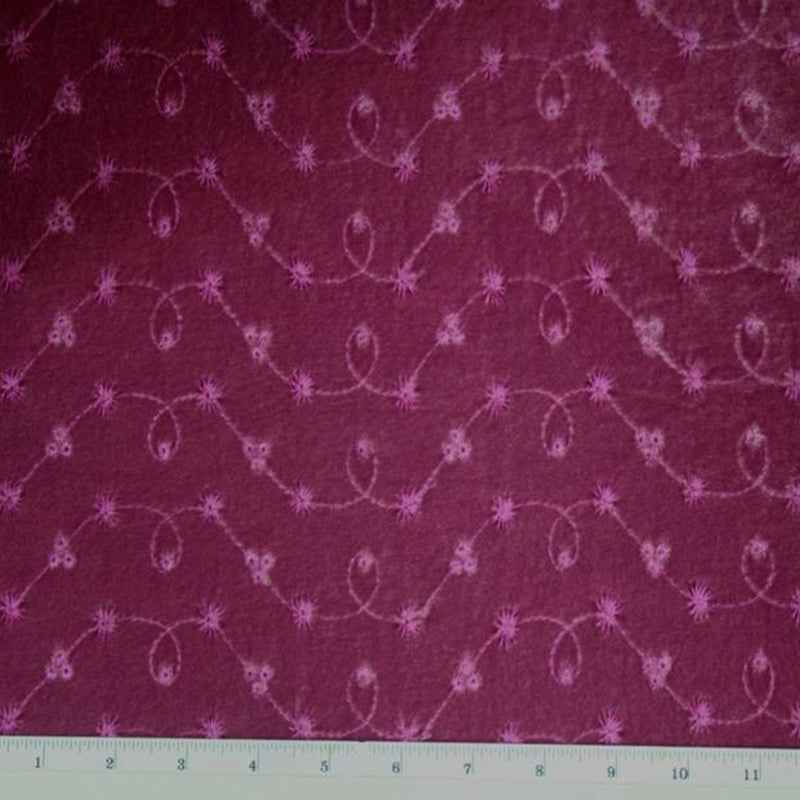 1 Yard Velvet Embroidery Fabric 3J275 Plum Dazzle, 58/60" Wide Premium Apparel Material