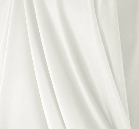 Stretch Velvet Solid Optic White Polyester Spandex Fabric - Optic White, Solid, 58/60" Width