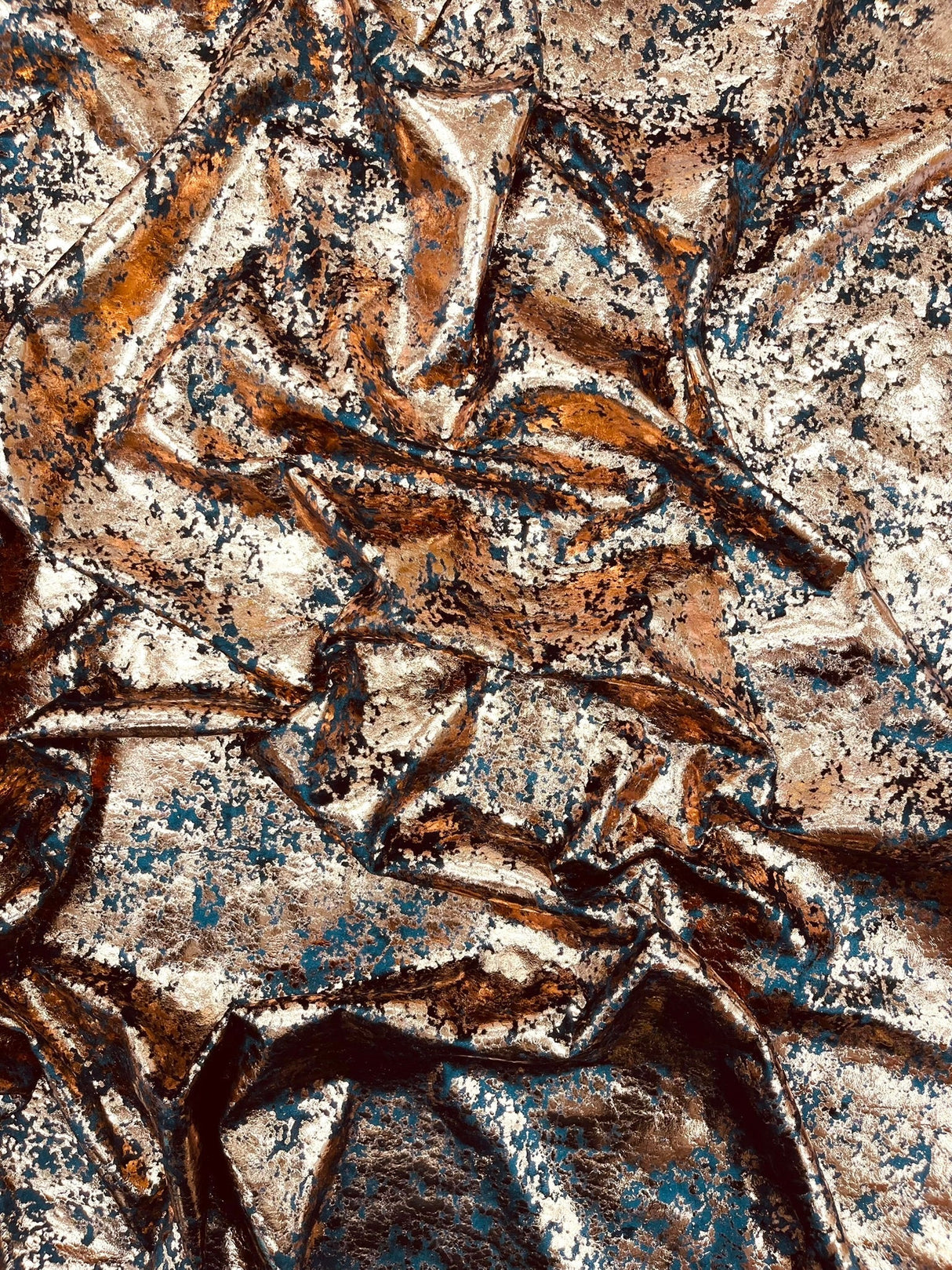 Stretch Velvet Splatter Foil Design Foil Stretch Velvet Fabric - Red, Royal Blue, Copper, Silver, Gold, 58" Width (1 Yard)
