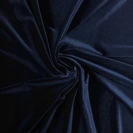 Navy Blue Velvet Stretch Fabric,