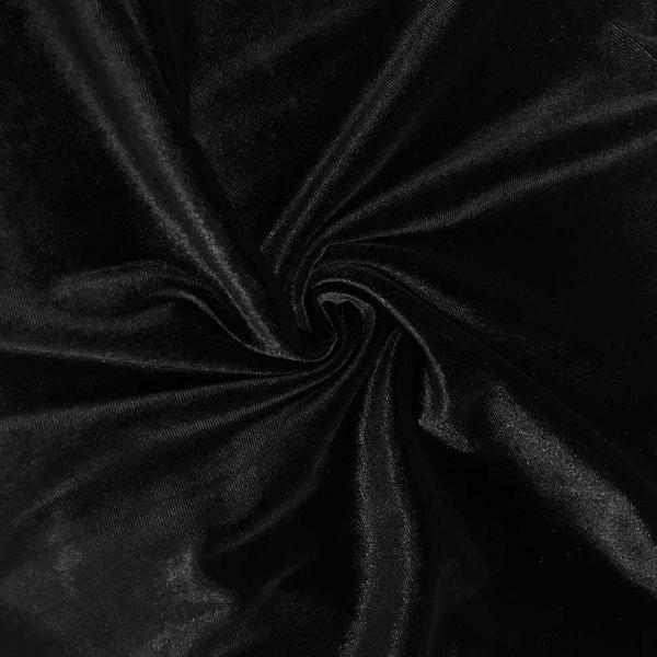 Black Stretch Velvet Fabric