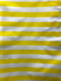 White/Yellow Poly Cotton Fabric - 1" Horizontal Stripes, 59/60" Width (1 Yard)