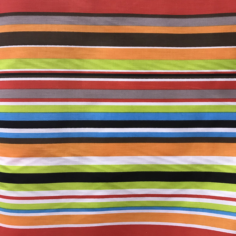 Multi Stripe Color Poly Cotton Fabric - Multi Color Stripes, 59/60" Width (1 Yard)