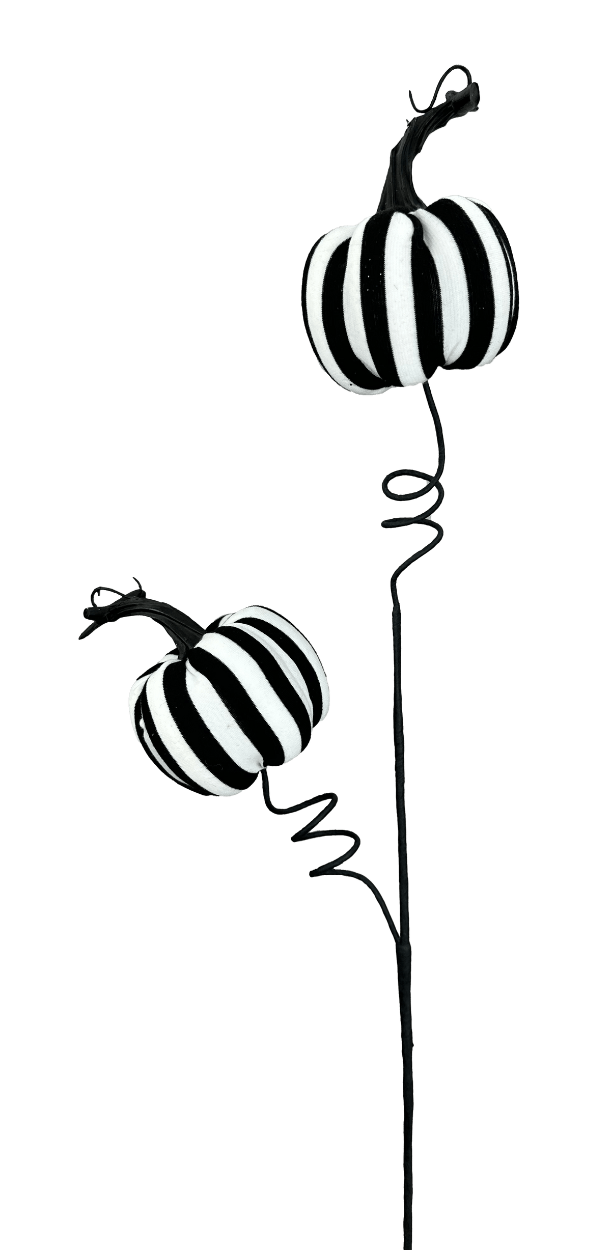 26" Black & White Striped Halloween Pumpkin Spray