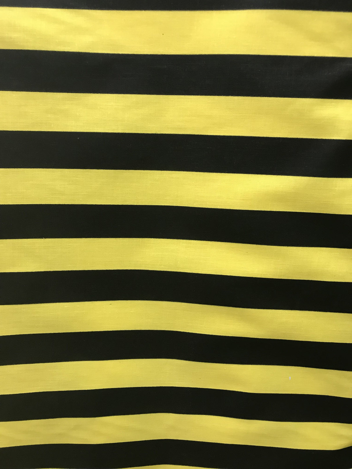 Yellow Black Poly Cotton Fabric - Yellow/Black Horizontal Stripes, 59/60" Width (1 Yard)