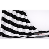 5.5" Stripe Satin Print Polyester Fabric - Black White 5.5" Stripe, 58/60" Width (1 Yard)