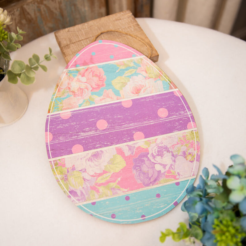 12" Striped Pattern Easter Egg