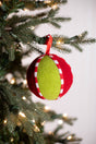 4.5” Green & Red Christmas Felt Ball Ornament