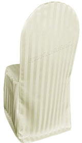 Striped Jacquard Polyester Banquet Chair Cover Ivory