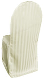 Striped Jacquard Polyester Banquet Chair Cover Ivory