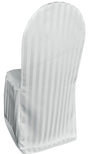 Striped Jacquard Polyester Banquet Chair Cover White