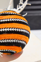 5" Orange Velvet Stripe Ball Ornament