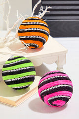 5" Pink Velvet Stripe Ball Ornament